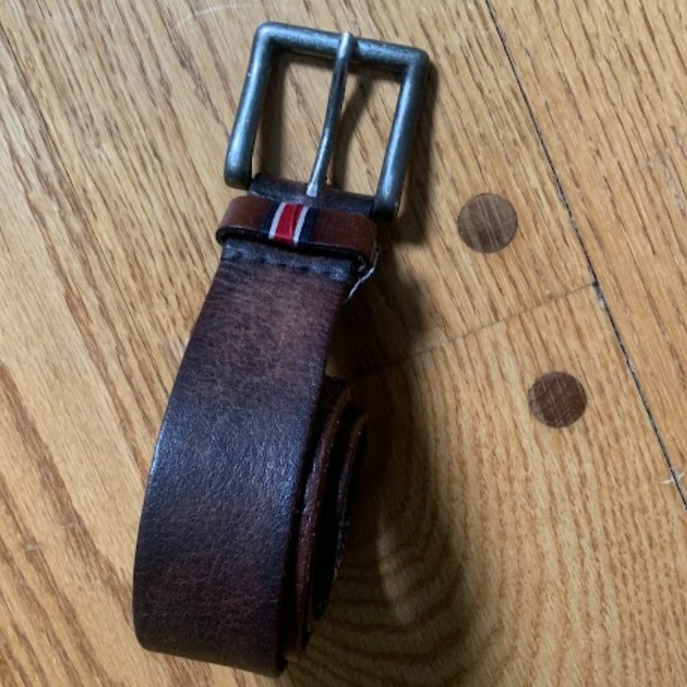 Abercrombie & Fitch Men's Brown Leather Belt, Size Small